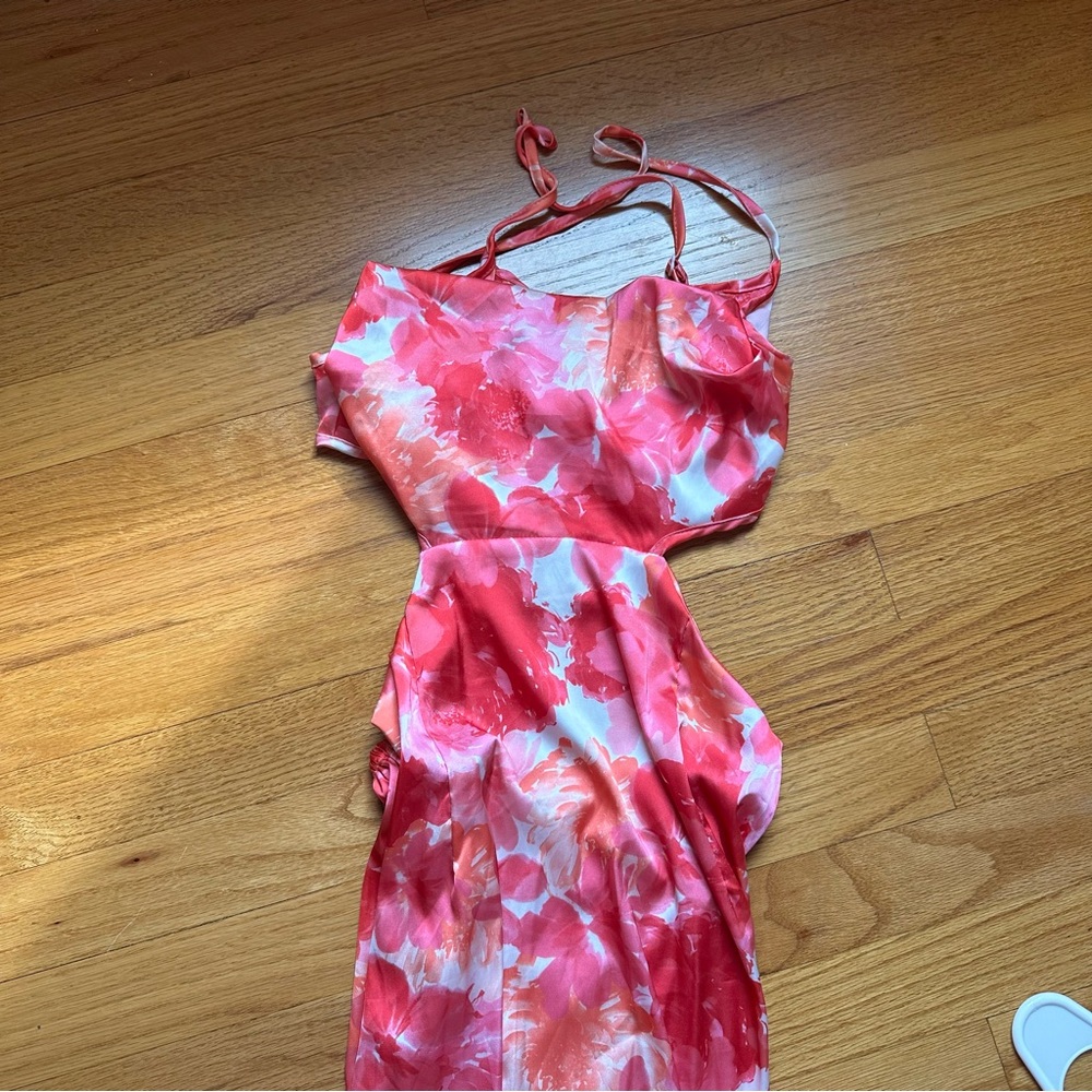 Floral Pink and Red Dress